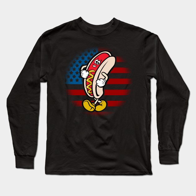 Hot Dog with Mustard Long Sleeve T-Shirt by RadStar